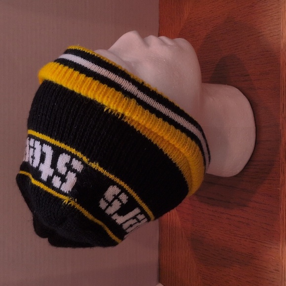 No Brand NFL Pittsburgh Steelers Knit Ski Cap Black/Gold Cuffed Adult One Size - Picture 2 of 6